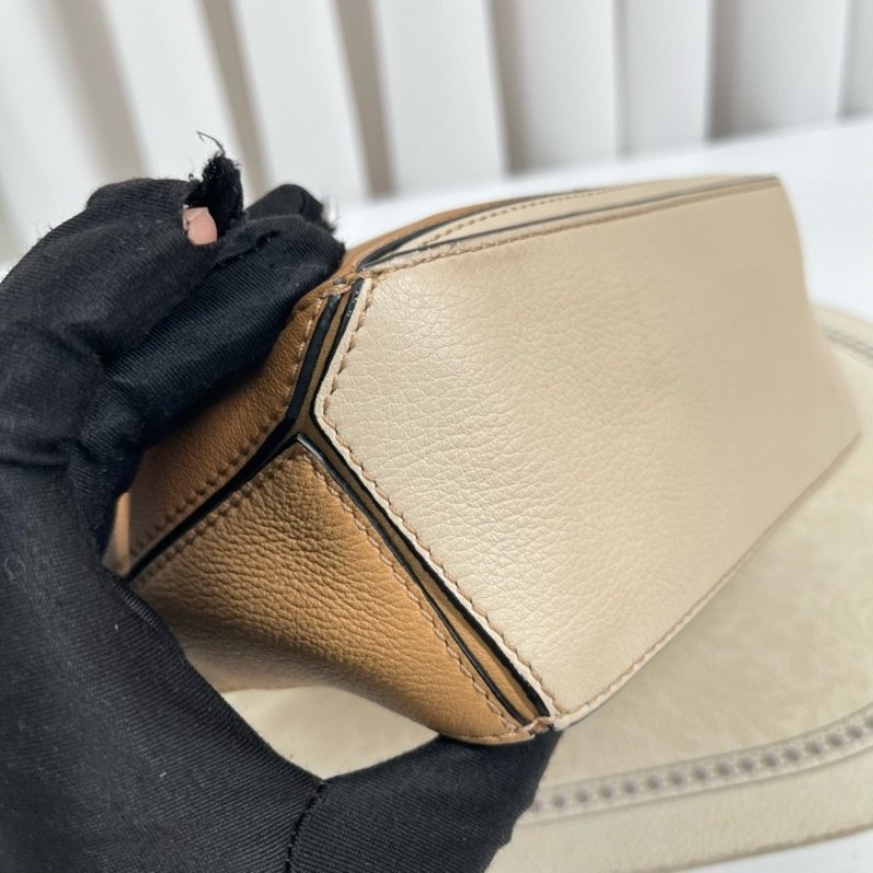 Loewe羅意威 puzzle mini焦糖色拼色幾何包 手提方便 可單肩可斜挎 皮質柔軟 日常百搭-7