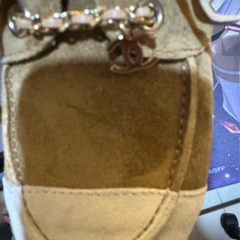 Chanel 棕色圓頭麂皮休閒鞋-8