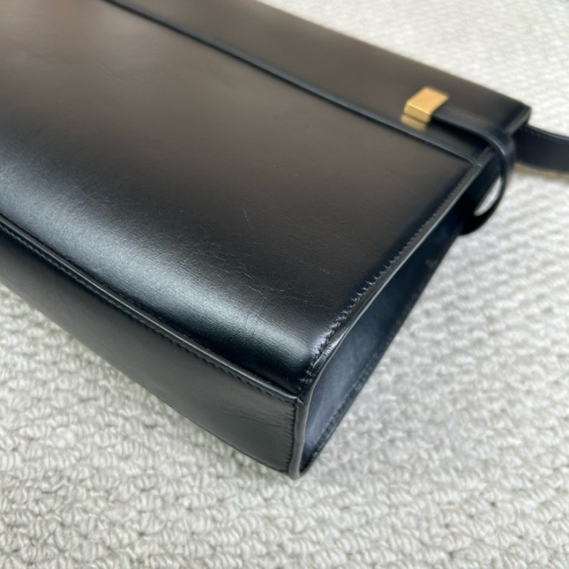 YSL聖羅蘭 MANHATTAN BOX曼哈頓系列黑金牛皮革肩背包 金色五金 經典黑色 容量大 日常通勤出門都合適 日常百搭-8