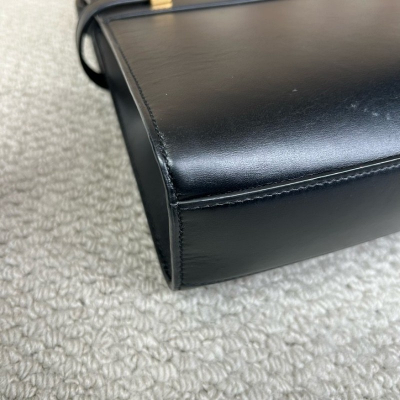 YSL聖羅蘭 MANHATTAN BOX曼哈頓系列黑金牛皮革肩背包 金色五金 經典黑色 容量大 日常通勤出門都合適 日常百搭-11