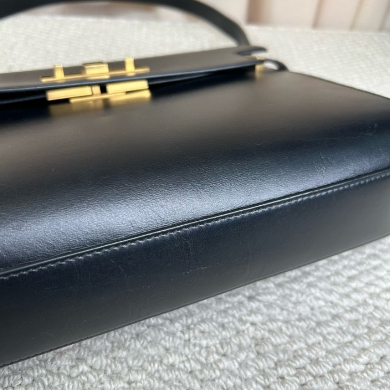 YSL聖羅蘭 MANHATTAN BOX曼哈頓系列黑金牛皮革肩背包 金色五金 經典黑色 容量大 日常通勤出門都合適 日常百搭-15