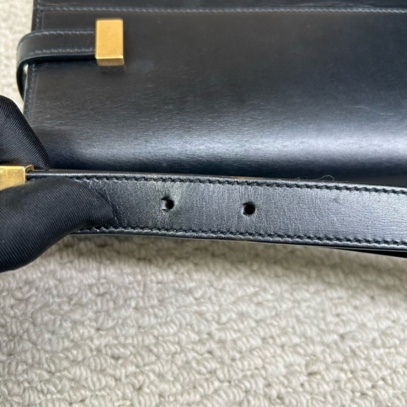 YSL聖羅蘭 MANHATTAN BOX曼哈頓系列黑金牛皮革肩背包 金色五金 經典黑色 容量大 日常通勤出門都合適 日常百搭-24