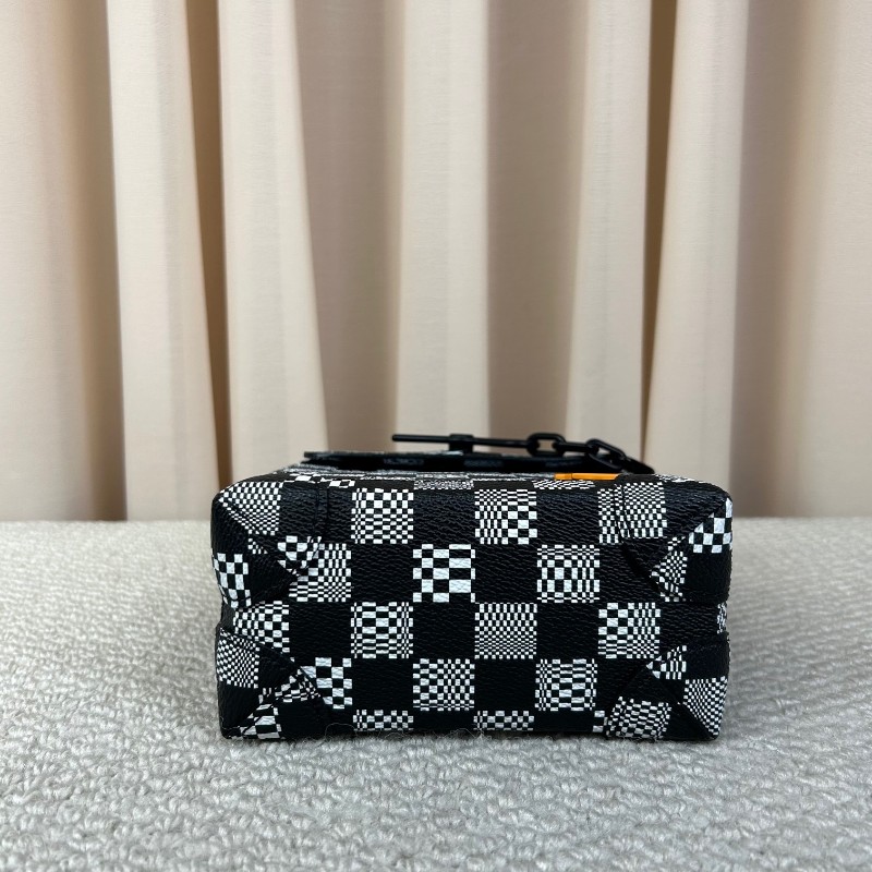 LV路易威登 steamer nano黑白棋盤格斜挎包 有肩帶 可單肩可斜挎可手提 斯卡版黑白棋盤格 趣味性upup 容量實用 日常通勤百搭-4