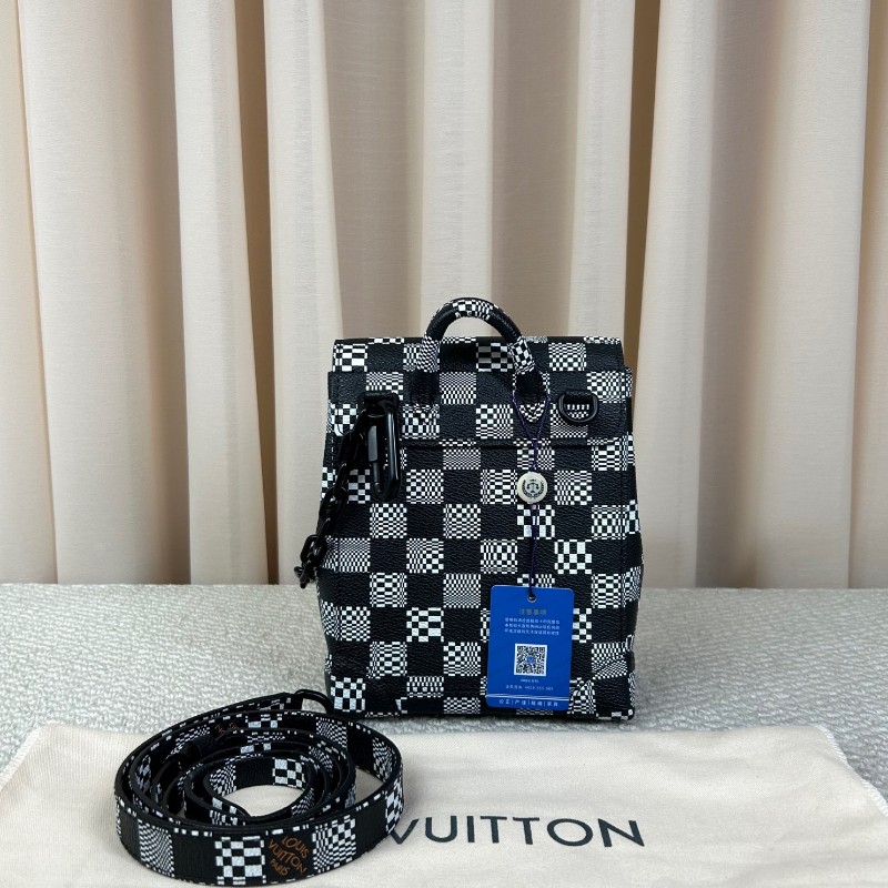 LV路易威登 steamer nano黑白棋盤格斜挎包 有肩帶 可單肩可斜挎可手提 斯卡版黑白棋盤格 趣味性upup 容量實用 日常通勤百搭-6