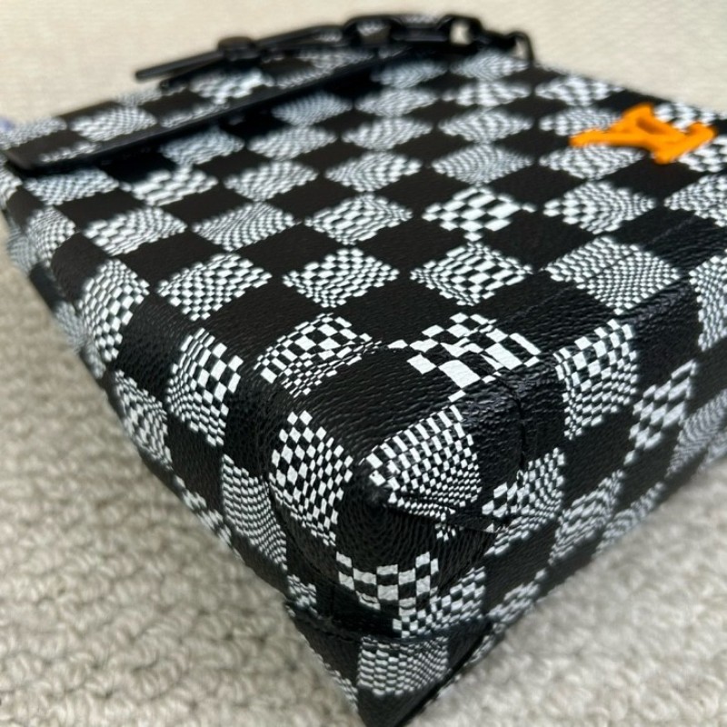 LV路易威登 steamer nano黑白棋盤格斜挎包 有肩帶 可單肩可斜挎可手提 斯卡版黑白棋盤格 趣味性upup 容量實用 日常通勤百搭-8