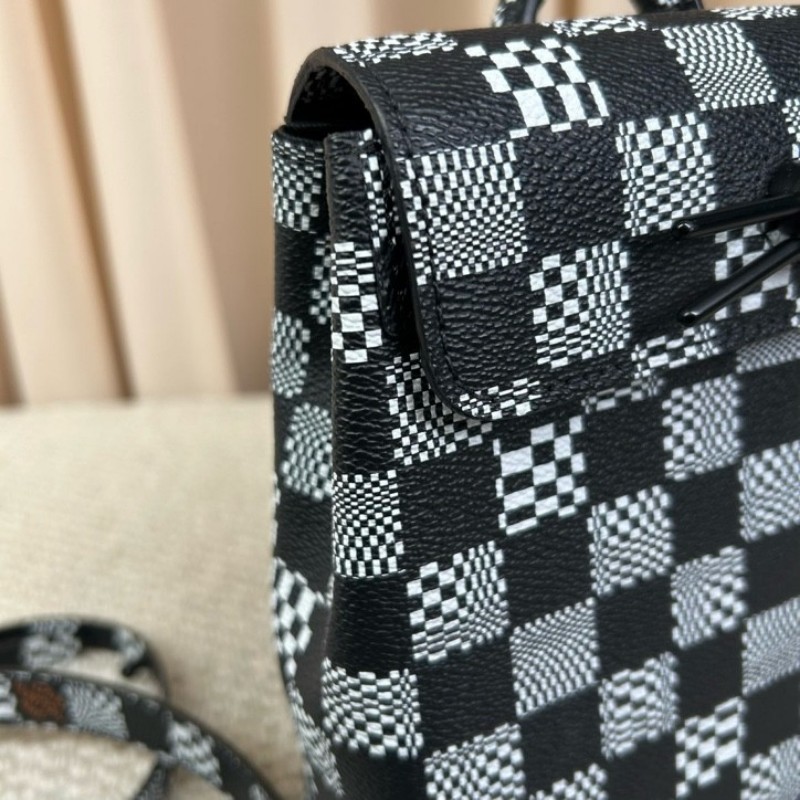 LV路易威登 steamer nano黑白棋盤格斜挎包 有肩帶 可單肩可斜挎可手提 斯卡版黑白棋盤格 趣味性upup 容量實用 日常通勤百搭-13