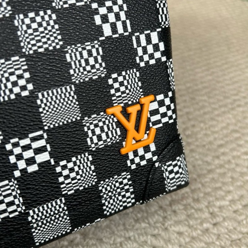 LV路易威登 steamer nano黑白棋盤格斜挎包 有肩帶 可單肩可斜挎可手提 斯卡版黑白棋盤格 趣味性upup 容量實用 日常通勤百搭-21