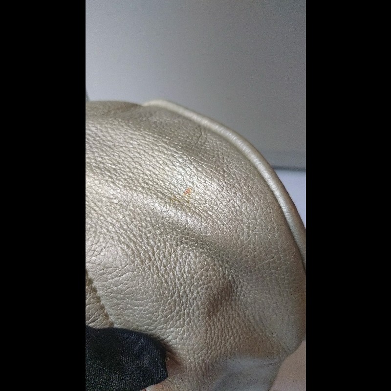 Chanel 銀色軟皮革抓皺手提波士頓包-10