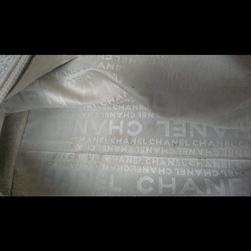 Chanel 銀色軟皮革抓皺手提波士頓包-14