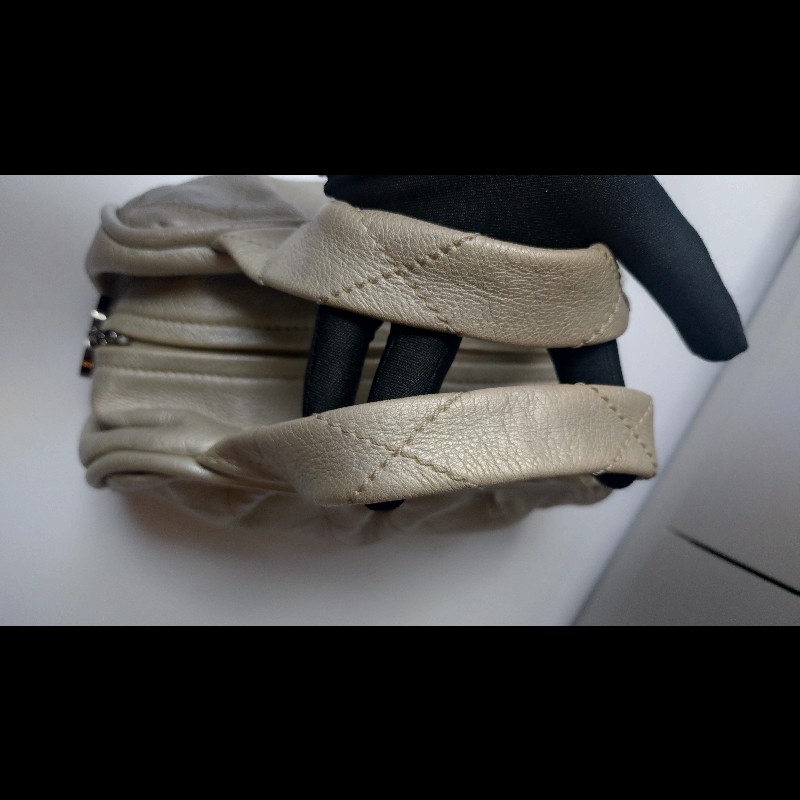 Chanel 銀色軟皮革抓皺手提波士頓包-29