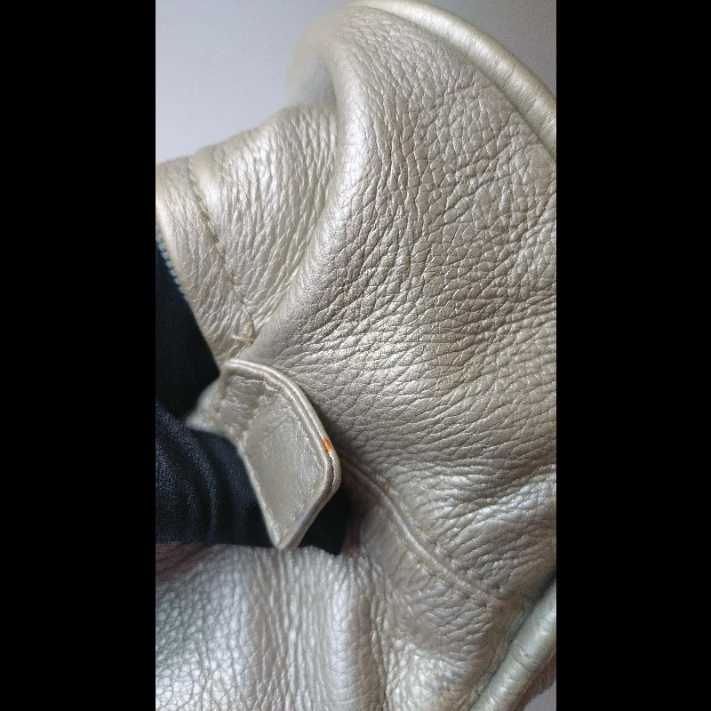 Chanel 銀色軟皮革抓皺手提波士頓包-33