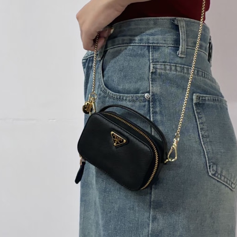 最低價‼️Prada普拉達黑金鏈條斜挎包單肩包-2