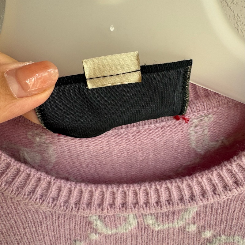 Guuci粉色白雙G短袖上衣s號-3