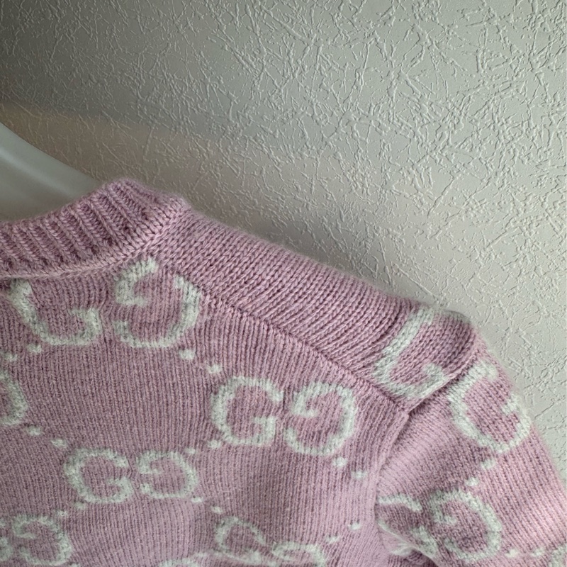 Guuci粉色白雙G短袖上衣s號-7