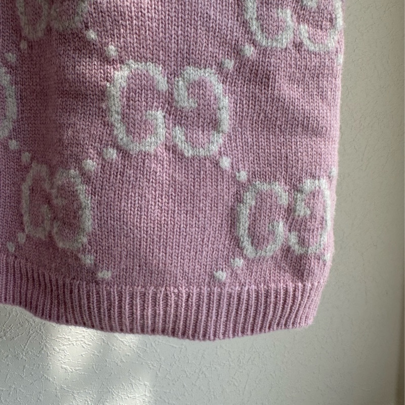 Guuci粉色白雙G短袖上衣s號-11