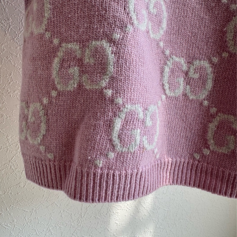 Guuci粉色白雙G短袖上衣s號-12