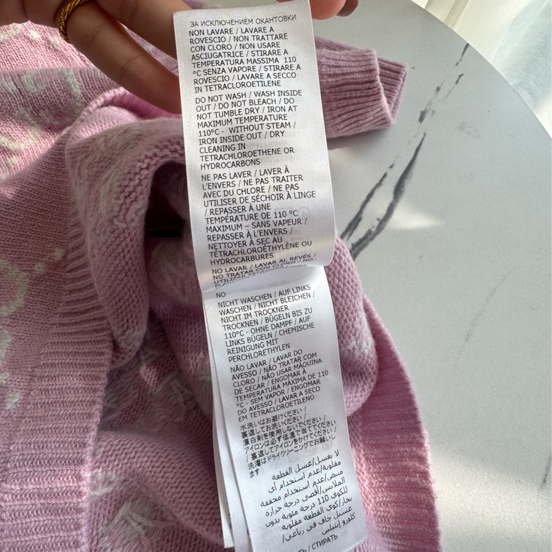 Guuci粉色白雙G短袖上衣s號-14