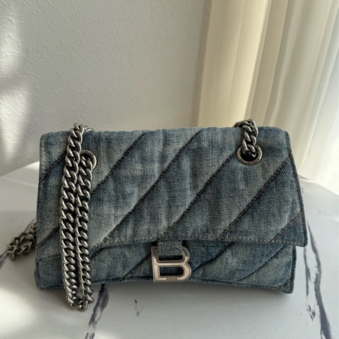 Balenciaga 丹寧銀釦沙漏包