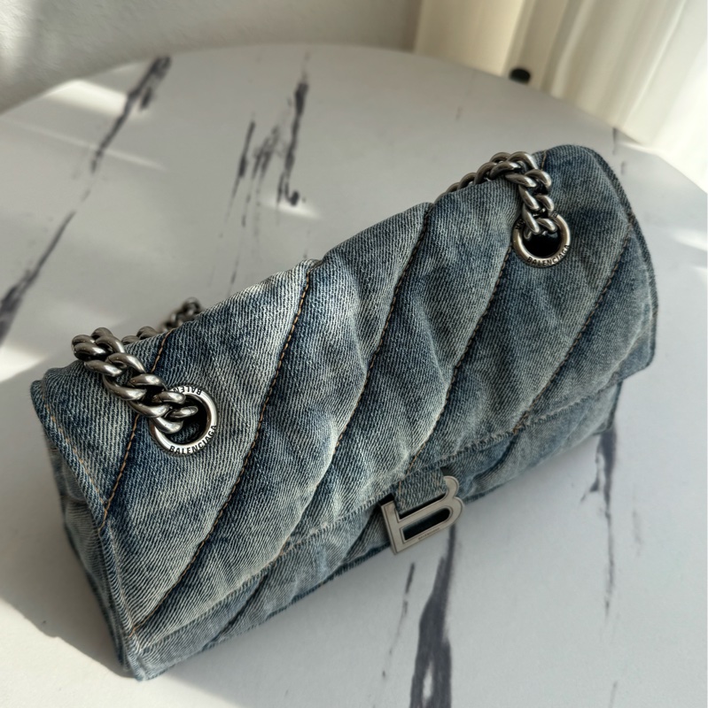 Balenciaga 丹寧銀釦沙漏包-1