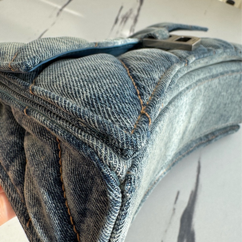 Balenciaga 丹寧銀釦沙漏包-7