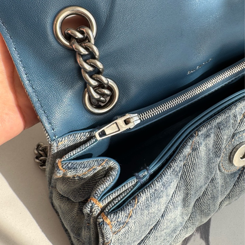 Balenciaga 丹寧銀釦沙漏包-14