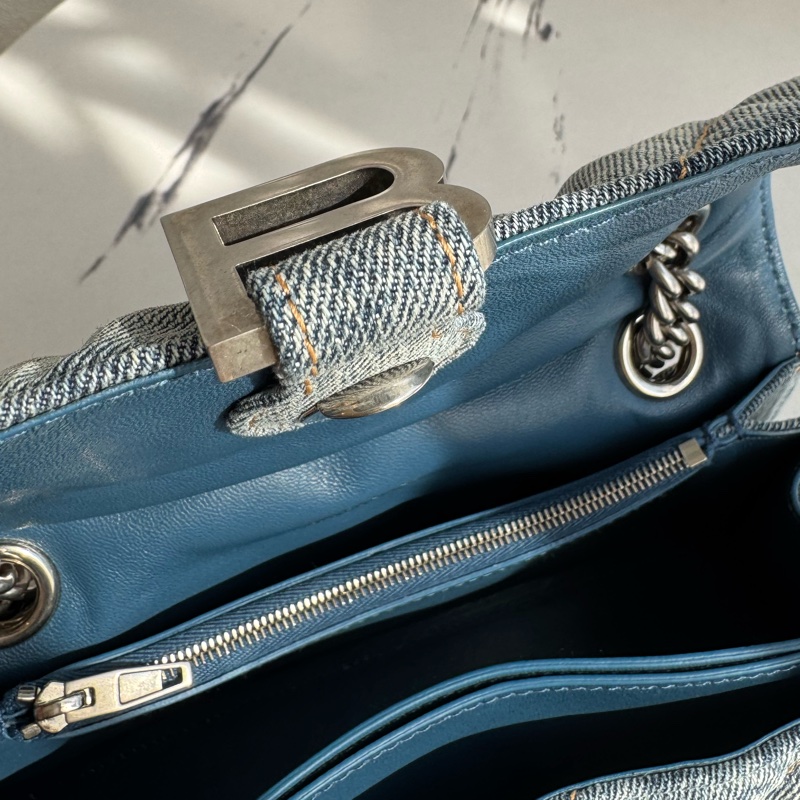 Balenciaga 丹寧銀釦沙漏包-28