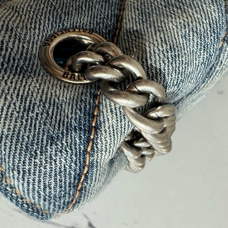 Balenciaga 丹寧銀釦沙漏包-30