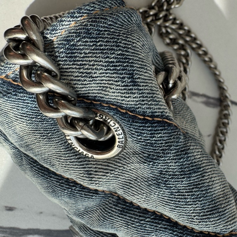 Balenciaga 丹寧銀釦沙漏包-31