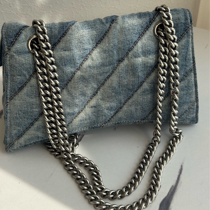 Balenciaga 丹寧銀釦沙漏包-32