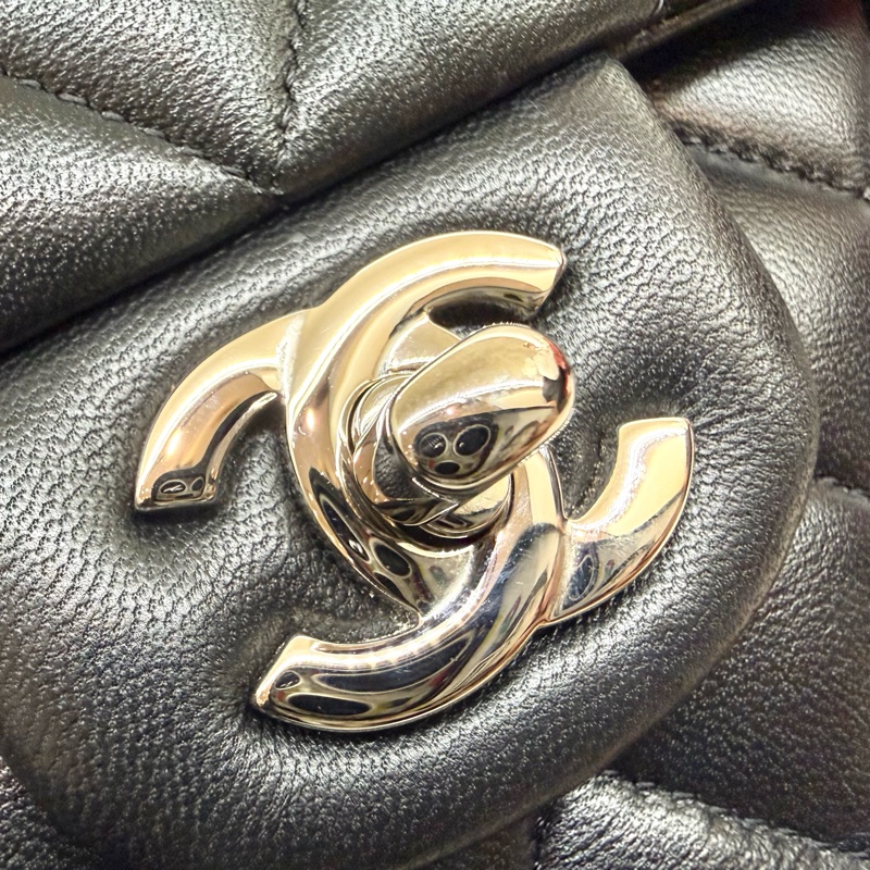 CHANEL✨黑銀羊皮COCO25/A01112-21
