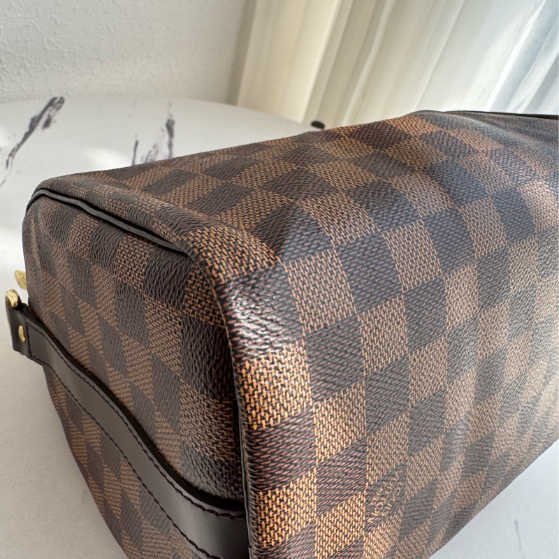LV咖棋盤格speedy25背帶款-5