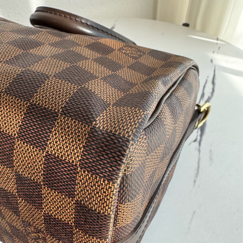 LV咖棋盤格speedy25背帶款-7