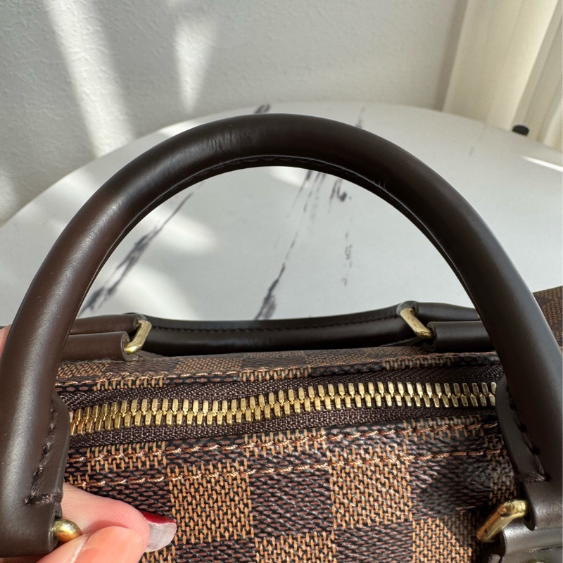 LV咖棋盤格speedy25背帶款-12