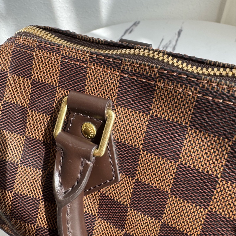 LV咖棋盤格speedy25背帶款-17