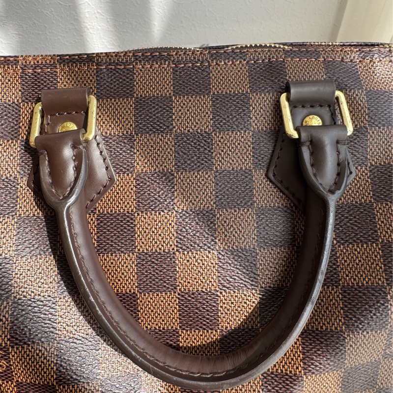 LV咖棋盤格speedy25背帶款-18