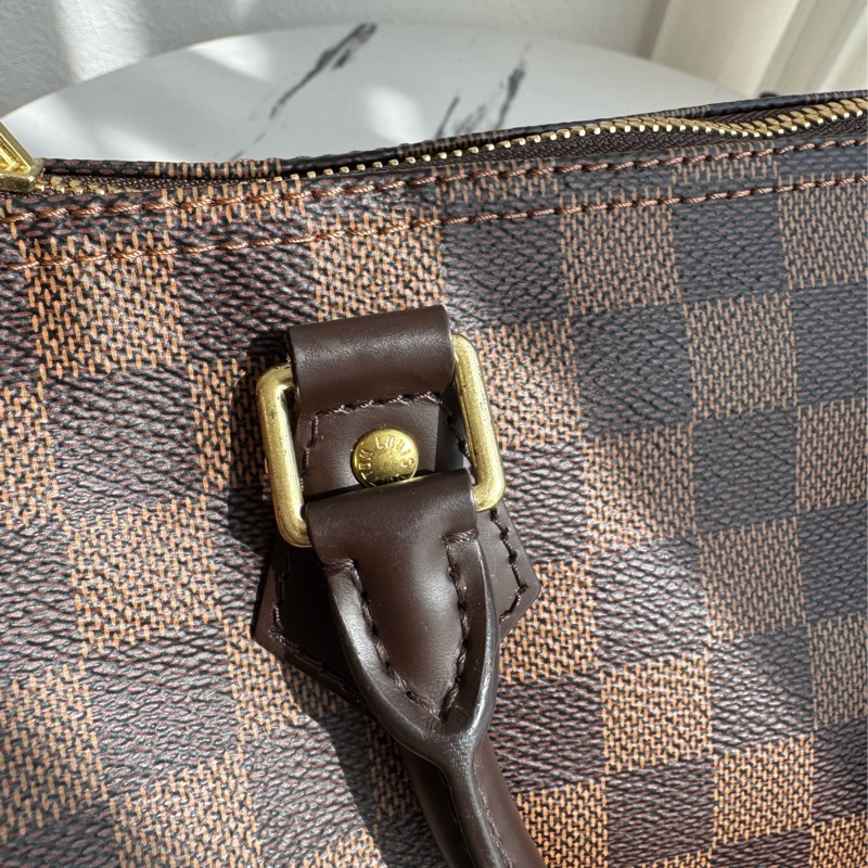 LV咖棋盤格speedy25背帶款-19