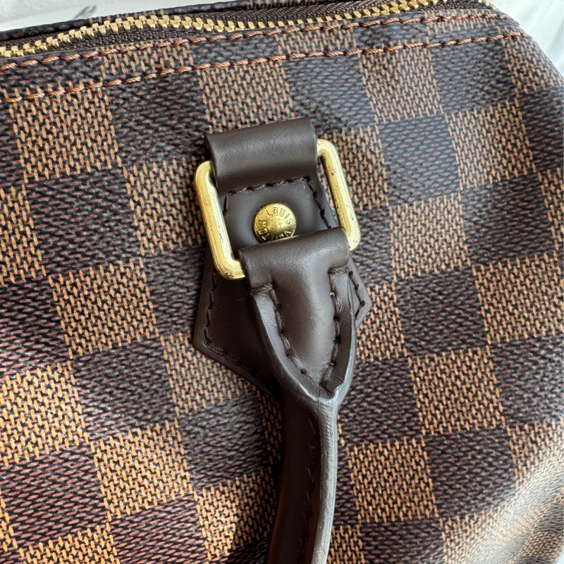 LV咖棋盤格speedy25背帶款-20