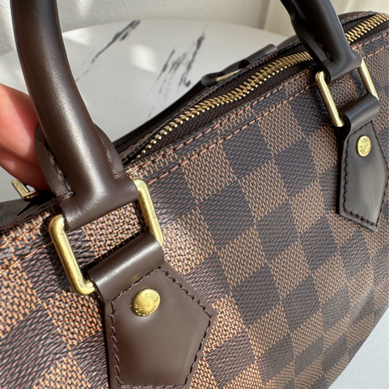 LV咖棋盤格speedy25背帶款-27