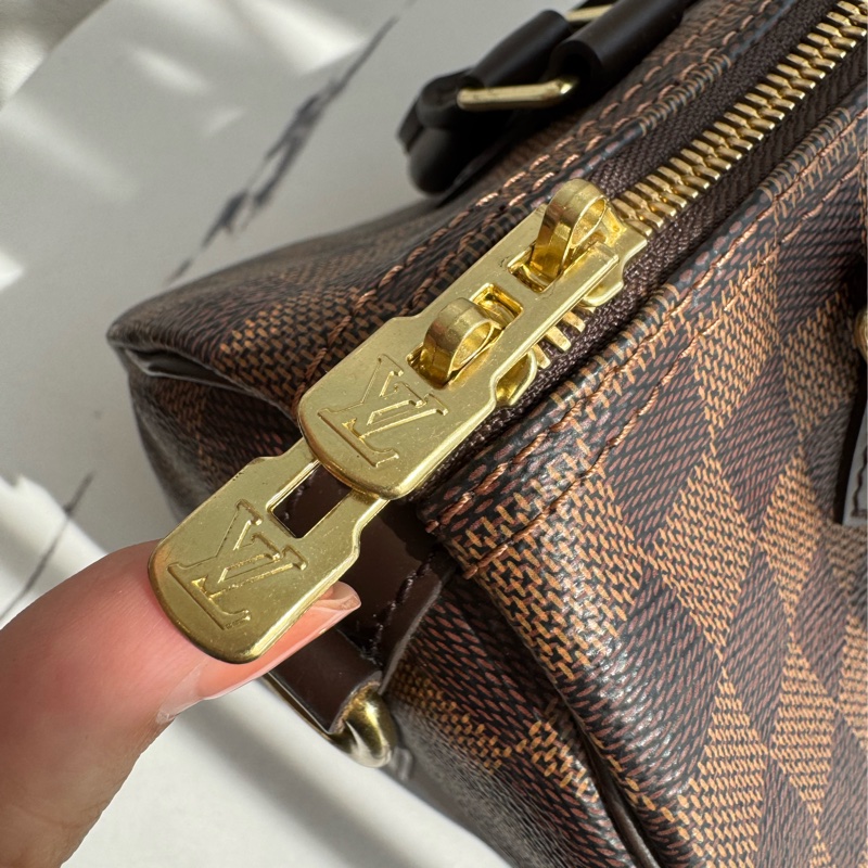 LV咖棋盤格speedy25背帶款-30