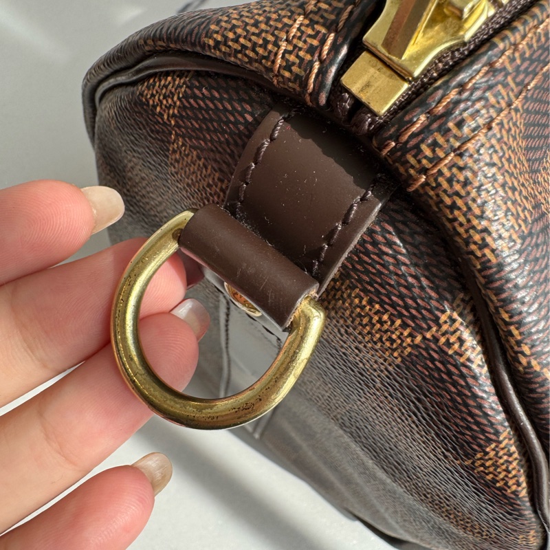 LV咖棋盤格speedy25背帶款-31