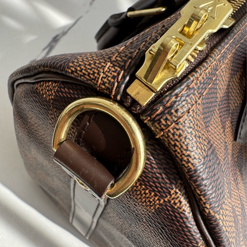 LV咖棋盤格speedy25背帶款-32