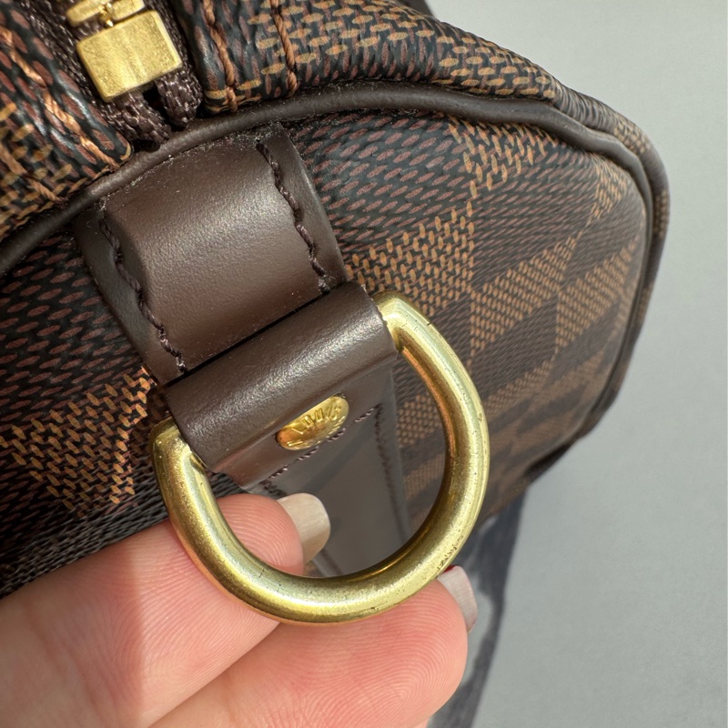 LV咖棋盤格speedy25背帶款-33