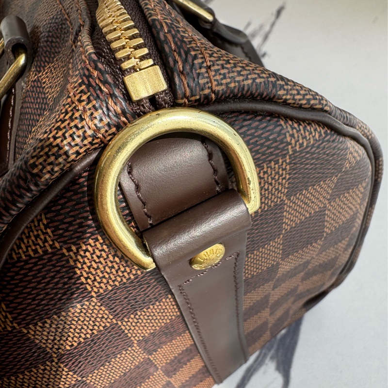 LV咖棋盤格speedy25背帶款-34