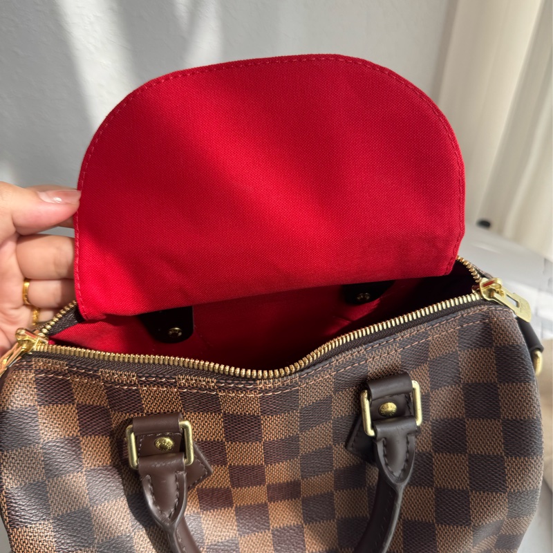 LV咖棋盤格speedy25背帶款-42