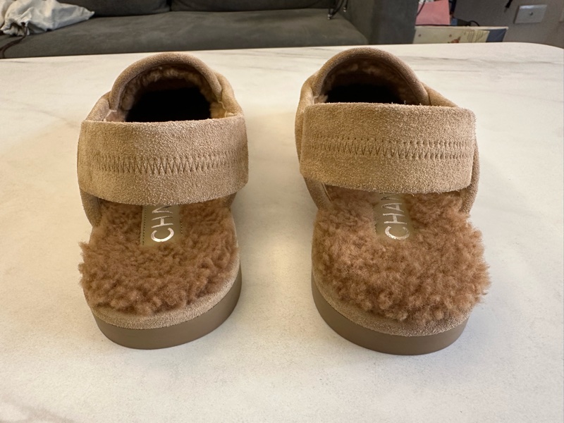 Chanel 棕色麂皮羊毛樂福鞋-3