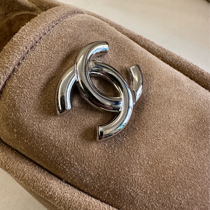 Chanel 棕色麂皮羊毛樂福鞋-7