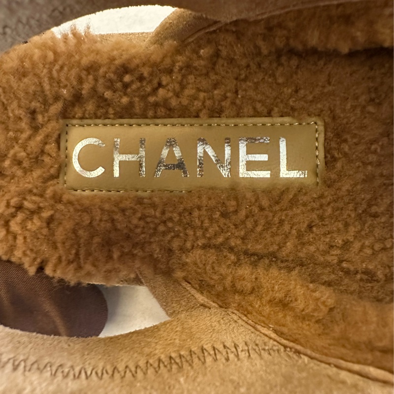 Chanel 棕色麂皮羊毛樂福鞋-8