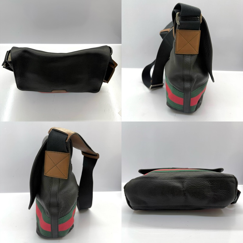 GUCCI 古馳 黑色SHERRY LINE斜背郵差包 281421-3