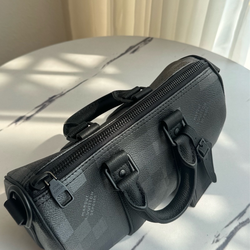 LV黑棋盤皮革keepall25 最夯尺寸❤️🔥-12