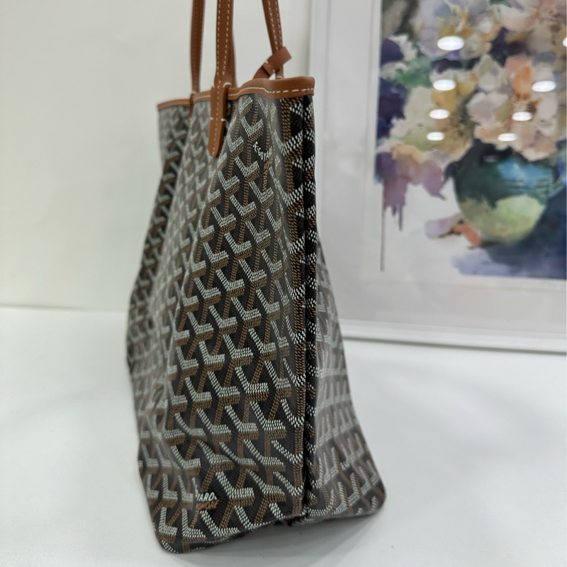 Goyard/戈雅 狗牙棕色托特包購物袋中號 媽咪包首選 容量大自重又輕-3
